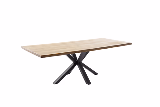 Esstisch - LB ca. 200x100 cm, Wildeiche massiv geölt, Baumkante