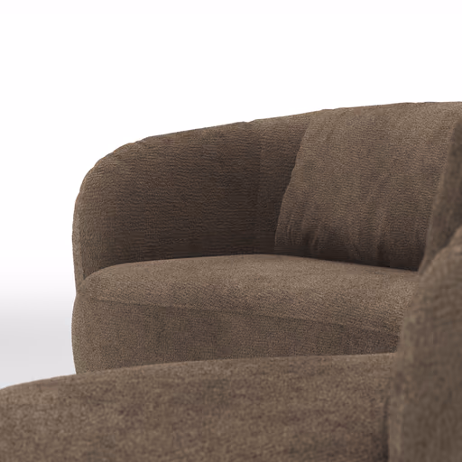 Ecksofa Karasu - 3-Sitzer mit Ottomane rechts, Stoff, Taupe