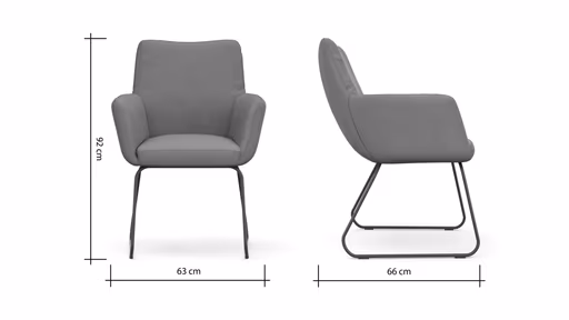 Armlehnstuhl Nashville - Leder, Taupe