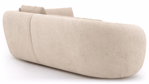 Ecksofa Karasu - 3-Sitzer mit Ottomane rechts, Stoff, Natur