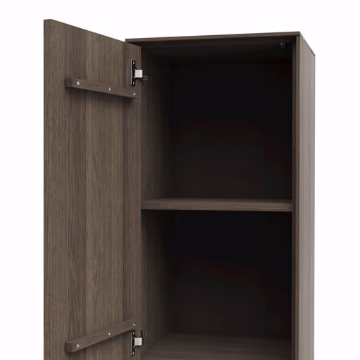 Vitrine Saratoga - links, Buche massiv, silbergrau geölt