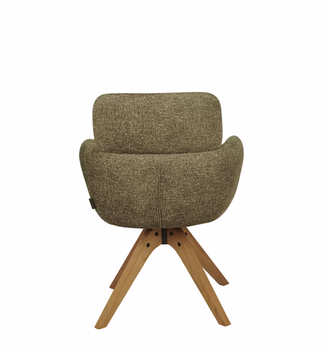 Armlehnstuhl MANJA - drehbar, Stoff, Braun