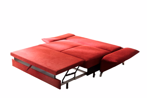 Sofa - 2-Sitzer, Relaxfunktion/Schlaffunktion, Stoff, Rot