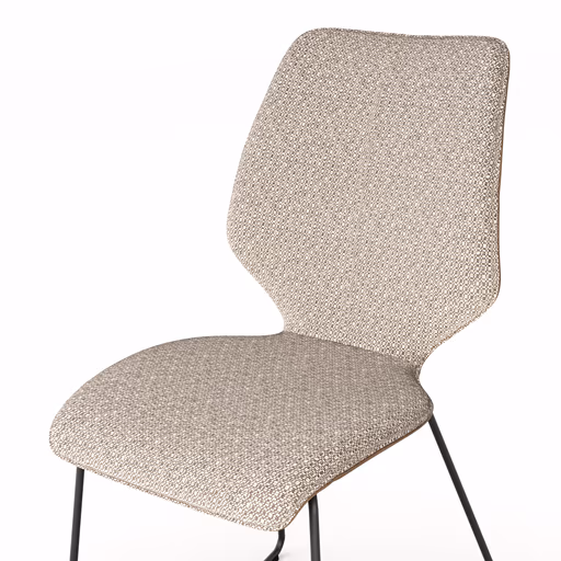 Stuhl Penthouse - Stoff, Hellgrau, Leder, Steingrau, Kufen, Anthrazit