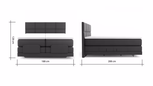 Boxspringbett Alpin Luxe - inkl. Kopf- und Fußteil verstellbar, Liegefläche ca. 180x200 cm, Stoff, Dunkelbraun