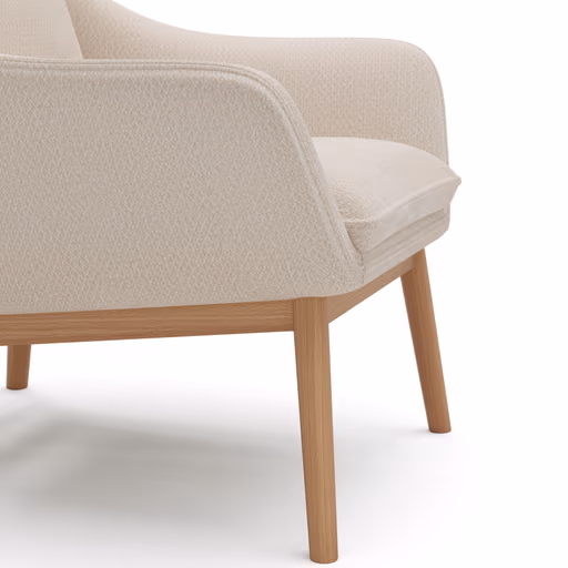 Sessel Karasu - Posh, Stoff, Creme