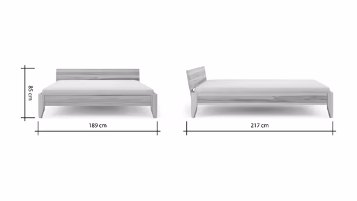 Bettgestell 1660 - Liegefläche ca. 180x200 cm, Kernbuche massiv, geölt