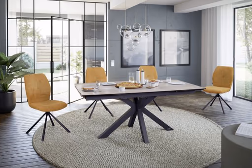 Esstisch MELANIA - ausziehbar, LB ca. 180x95, Keramik, Braun