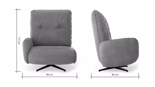 Loungesessel Lovere - Leder, Curry, Armlehne links