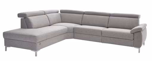 Ecksofa - Ecke links mit 2-Sitzer, Stoff, Silber