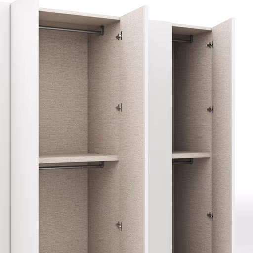 Drehtürenschrank Loretto - B ca. 280 cm, Melamin matt, Weiß