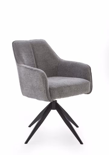 Schalensessel - Stoff, Grau, drehbar