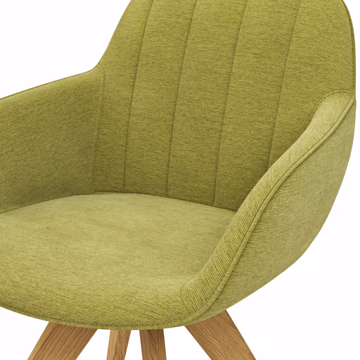 Polsterstuhl Dinner - drehbar, Stoff, Lichtgrasgrün