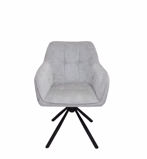 Armlehnstuhl MARLE - drehbar, Stoff, Silberfarben