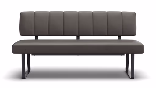 Polsterbank Carmelo - Breite ca. 163 cm, Leder, Steingrau
