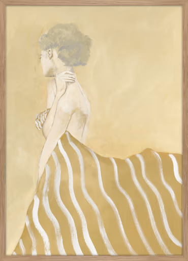 Gerahmter Digitaldruck - BHT ca. 50x70x2 cm, Senfgelb