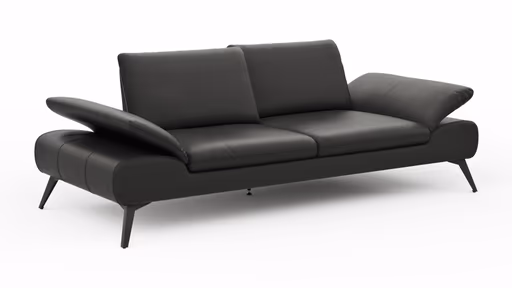 Sofa Collina - 3-Sitzer, Leder, Schwarz
