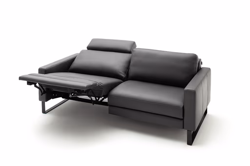Sofa Enna - 3,5-Sitzer inklusive Relaxfunktion (motorisch), links und rechts, Leder, Anthrazit