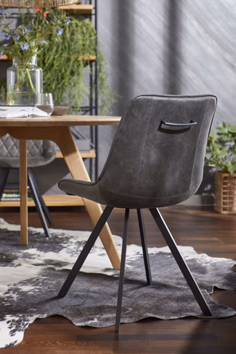 Stuhl Wesley - Stoff, Anthrazit