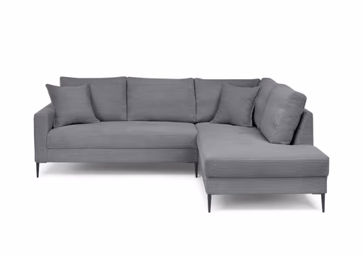 Ecksofa - 3-Sitzer, Ecke rechts, Stoff, Grau