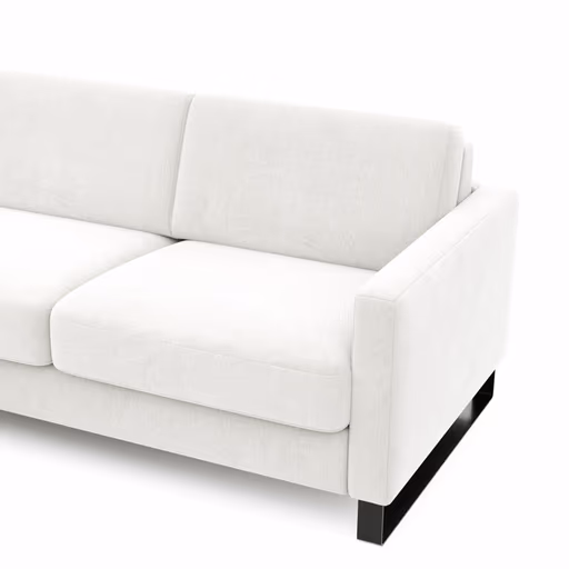 Schlafsofa Laredo - Longchair mit 2-Sitzer rechts inkl. Schlaffunktion mit Bettkasten, Stoff, Graubeige