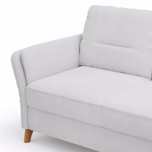 Ecksofa Vayra - 2,5-Sitzer mit Longchair rechts, Stoff, Offwhite