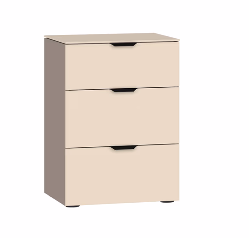 Nachtkommode JOIN IT- Nougat, Glas, Creme