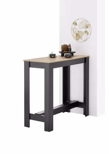 Bartisch - LB ca. 115x50 cm, Artisan Eiche Nachbildung, Schwarz