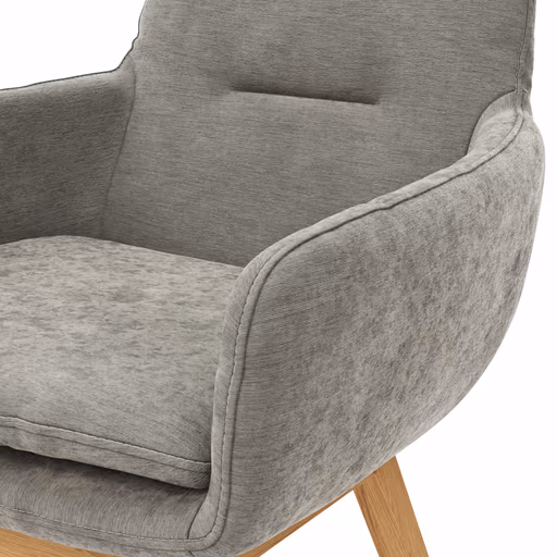 Armlehnstuhl Macano - Stoff, Hellgrau