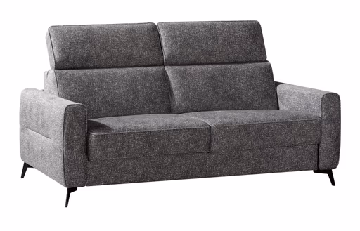 Schlafsofa EM Seipa - Kopfteil verstellbar, Stoff, Grau