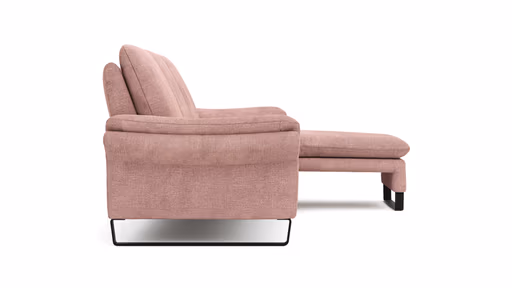 Ecksofa Tenero - 2-Sitzer mit Longchair rechts, Stoff, Helles Rosa