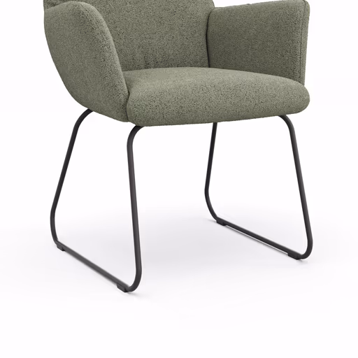 Armlehnstuhl Nashville - Stoff, Olivgrün