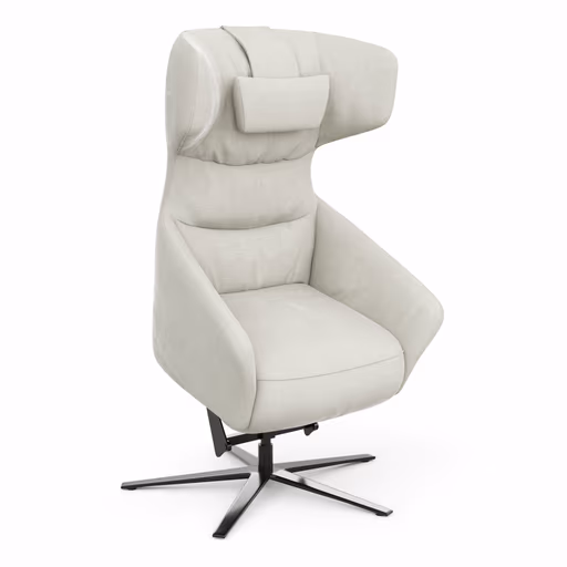 Drehsessel Houston Relax - Größe M, inkl. Relaxfunktion (motorisch), Aufstehhilfe und Kopfstütze, Stoff, Natur