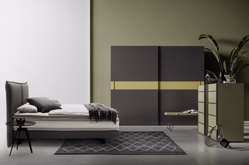 Schiebetürenschrank Loretto - B ca. 280 cm, Lack matt, Anthrazit