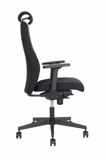 Chefsessel - mit Ergo-Rückenpolsterung und 3D-Armlehnen, Stoff, Schwarz