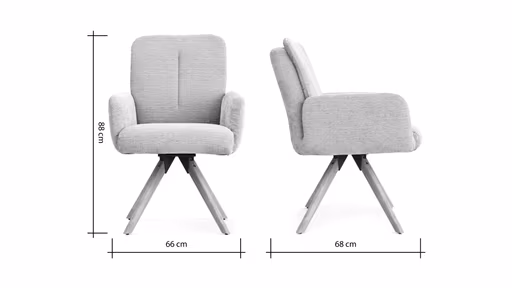 Armlehnstuhl Evania - Dreh und Relax-Funktion, niedriger Rücken, Stoff, Ecru