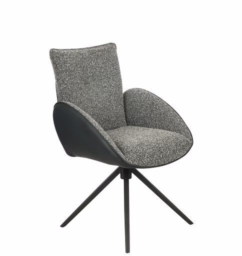Armlehnstuhl MAURA - drehbar, Stoff, Anthrazit