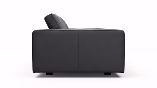 Sofa Aprino 1 - 3,5-Sitzer L, Dickleder, Schwarz, Armlehne Block breit