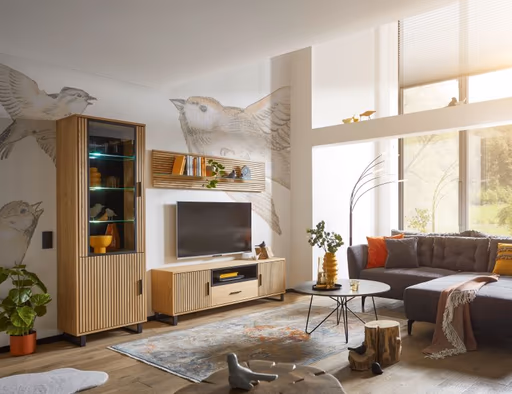 Ecksofa JANEK - 2,5-Sitzer, Ecke rechts, Stoff, Dunkelgrau