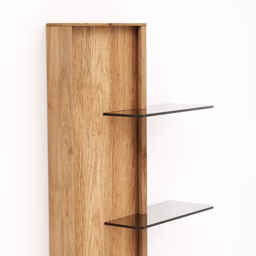 Wandregal Saratoga - linksseitig, Wildeiche massiv, natur geölt