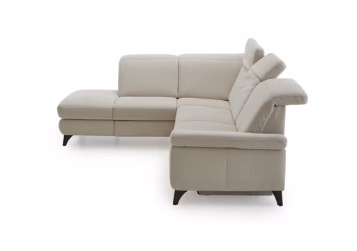 Ecksofa - Ecke links mit 2-Sitzer, Stoff, Beige