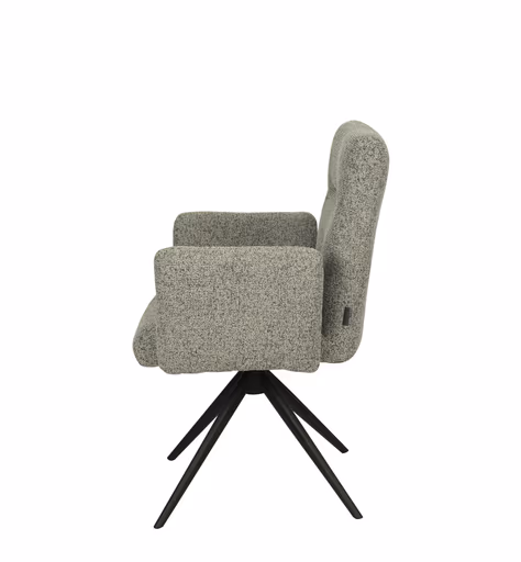 Armlehnstuhl MYLENE - drehbar, Stoff, Schlamm
