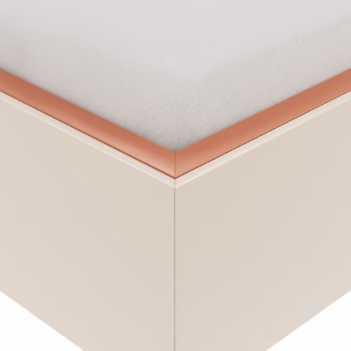 Bettanlage Matera - Lack, Creme, Absetzung, Pfirsich