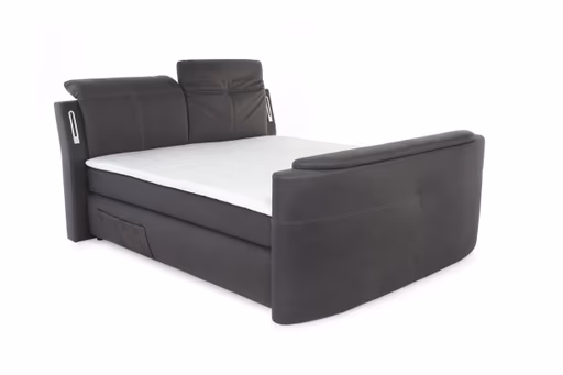 Boxspringbett- Liegefläche ca. 180x200 cm, Stoff, Dunkelgrau