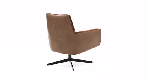 Drehsessel Matina - Größe M, Leder&Stoff, Cognac, Kupfer