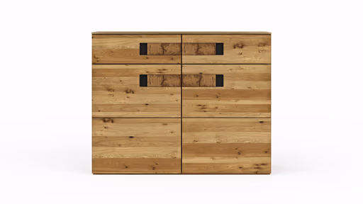 Kommode Baltimore - Wildeiche massiv, mit Hirnholzeinsatz