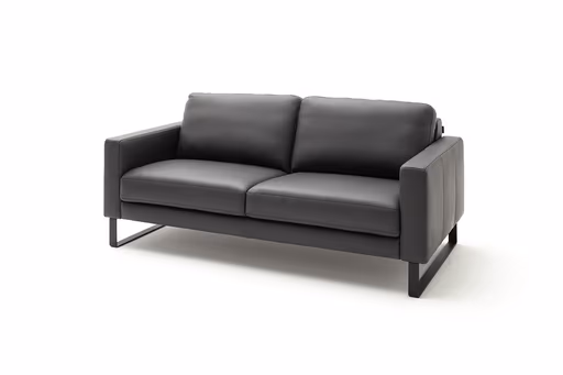 Sofa Enna - 3-Sitzer, Leder, Anthrazit