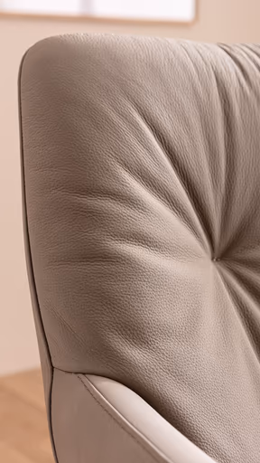 Armlehnstuhl Nashville - drehbar, Leder, Taupe