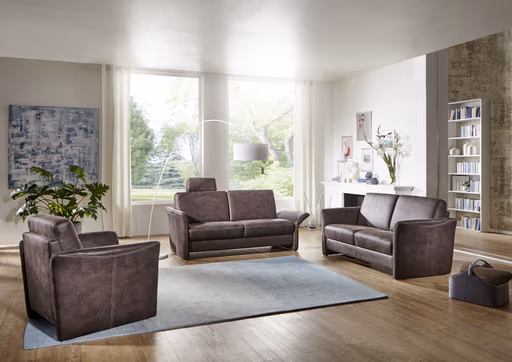 Sofa - 3-Sitzer, Stoff, Dunkelbraun
