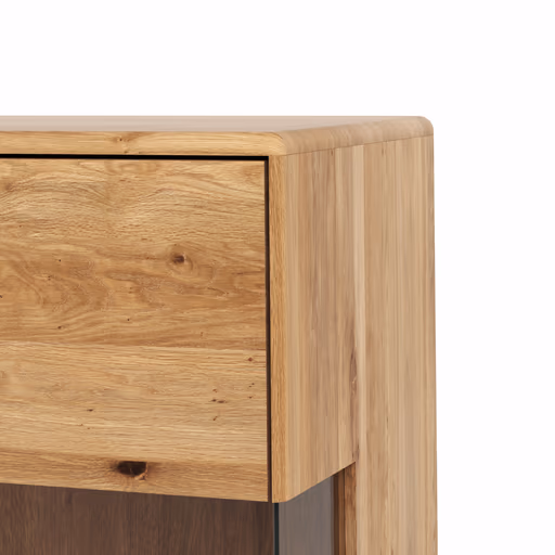 Vitrine Hillsboro - Anschlag Links, Wildeiche natur, geölt